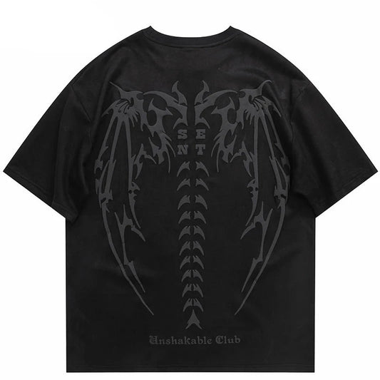 'Skeleton Wings' T shirt - Supra Clothing