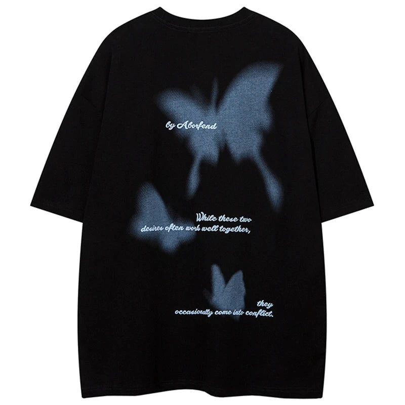 'Butterfly Print' T Shirt - Supra Clothing