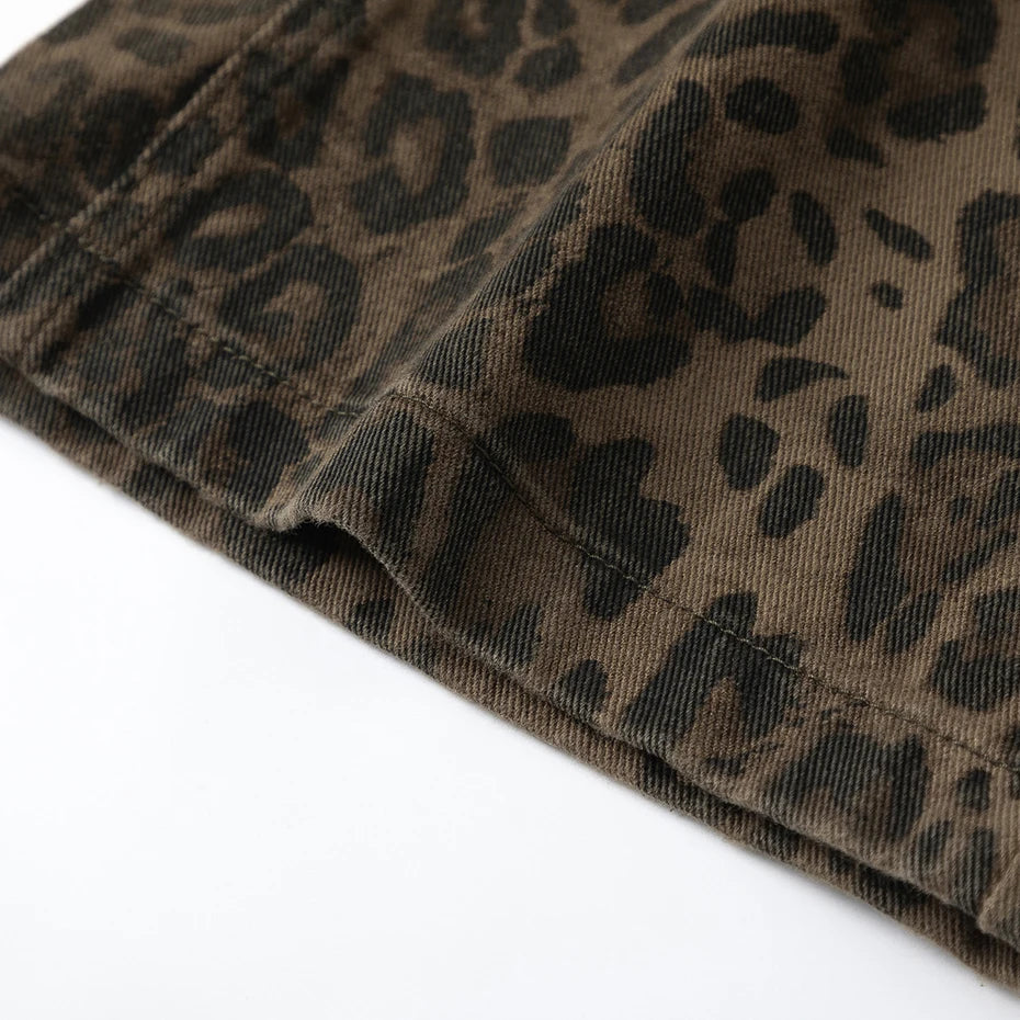 Baggy Leopard Denim Jeans